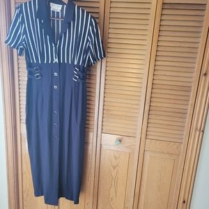 Mascara VTG Blue & White Short Sleeve Dress